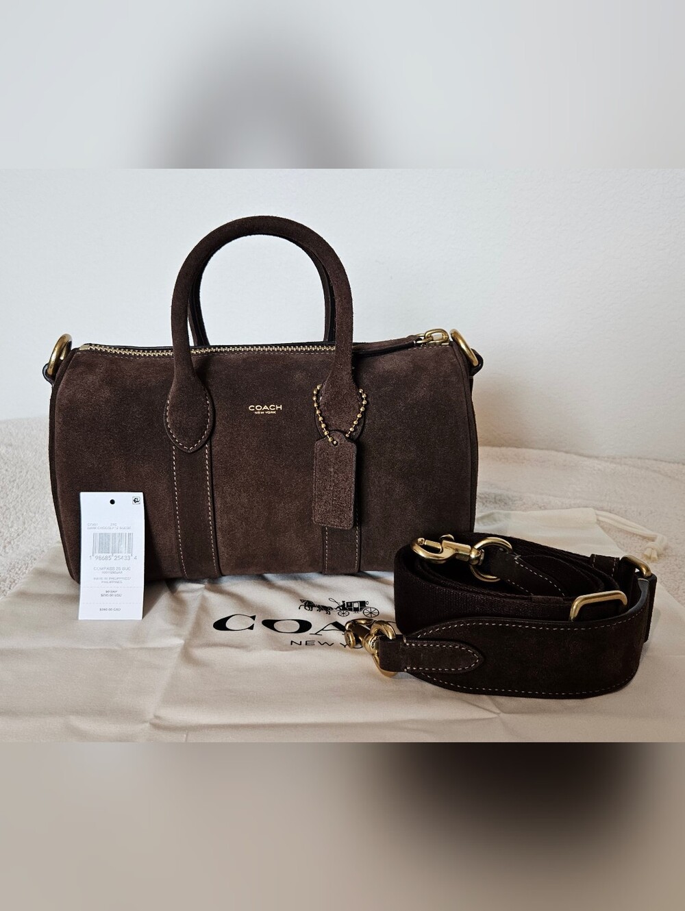 Coach Compass 25 - Dark Chocolate Suede